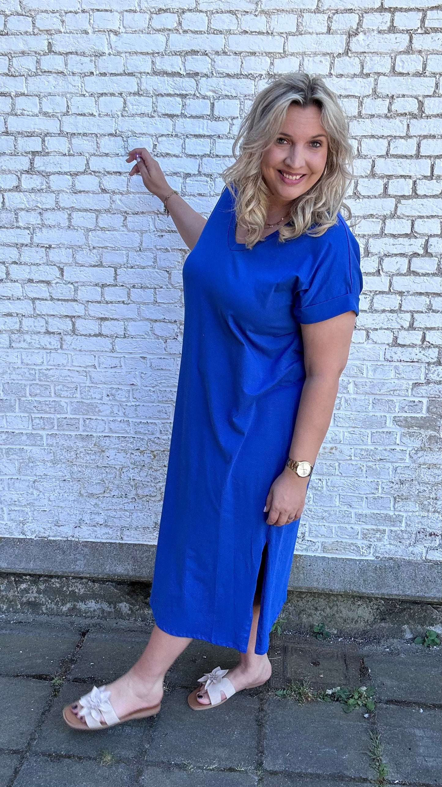 Shauni shirtdress - Kobaltblauw