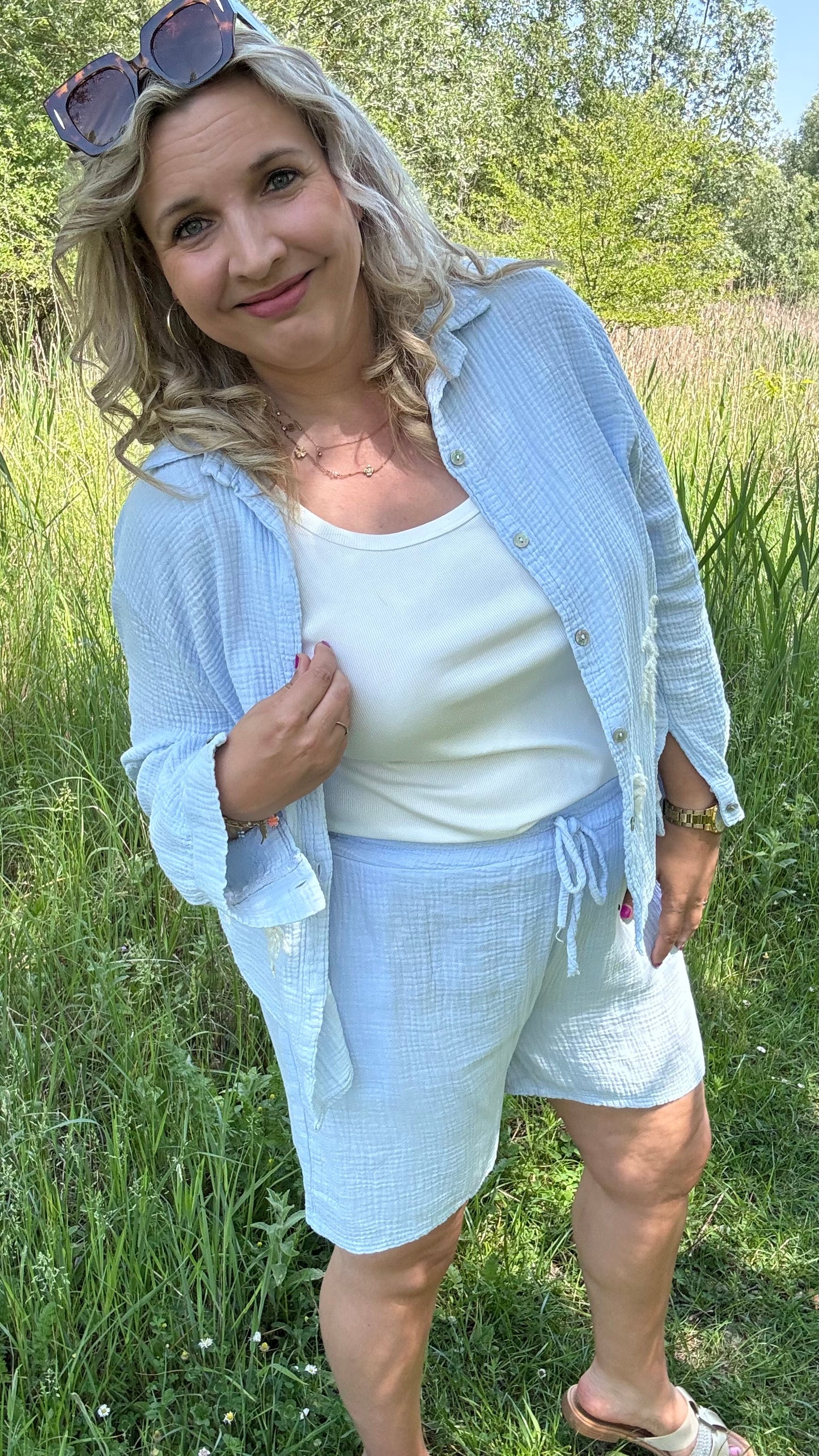 Palm breeze blouse - Blauw
