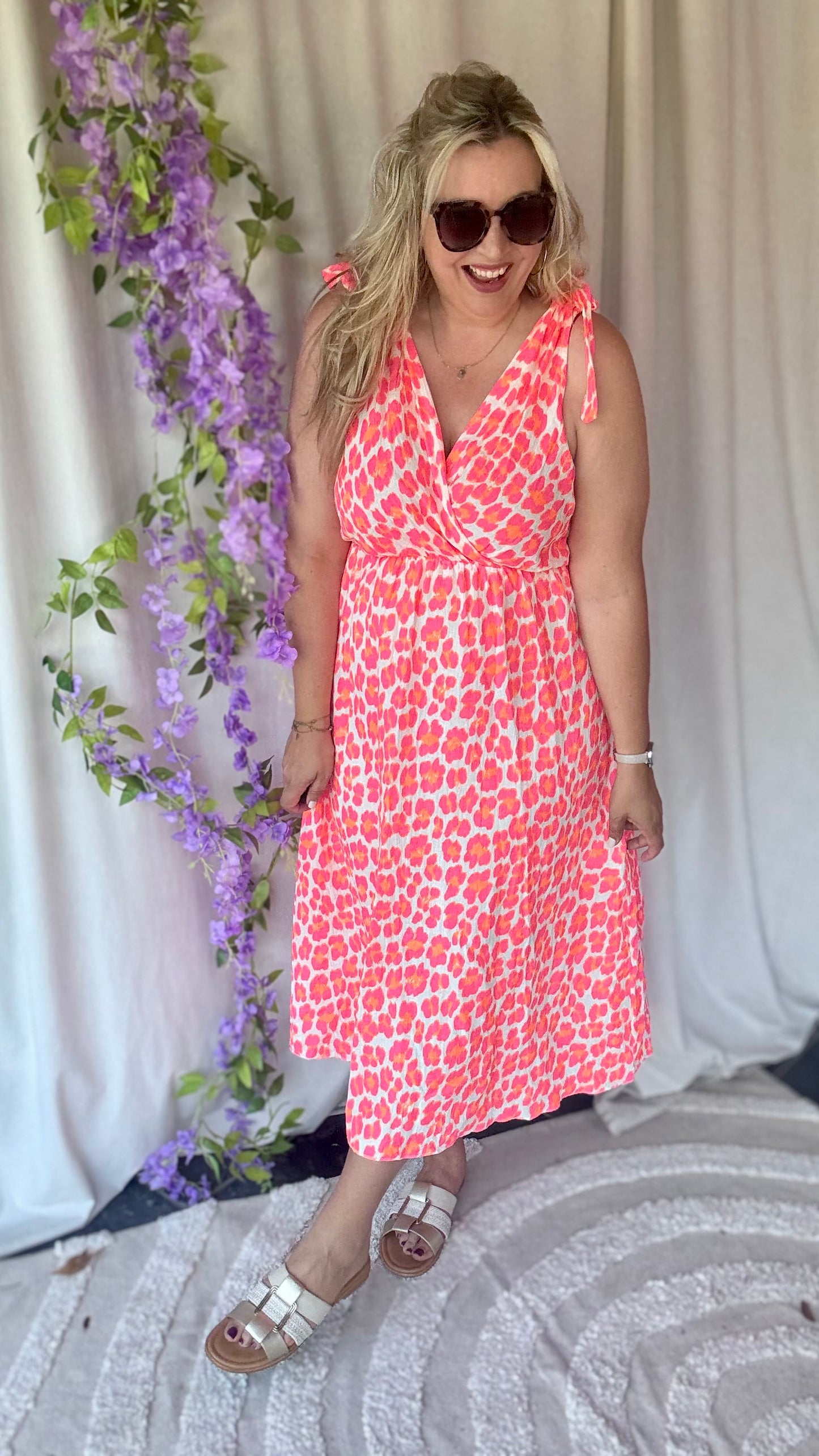 Neon jungle long dress