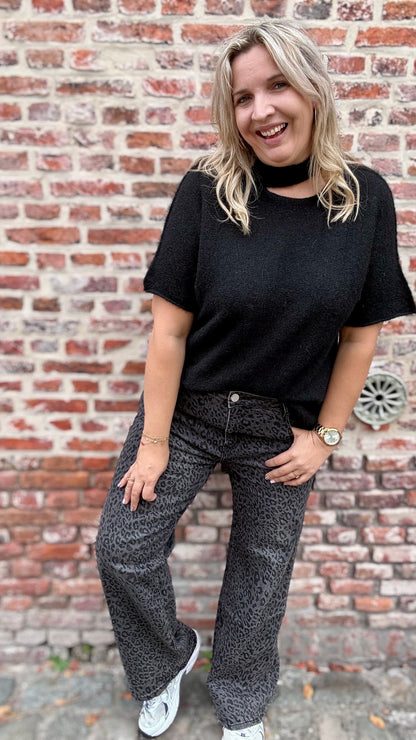 Leopard jeans - Grey