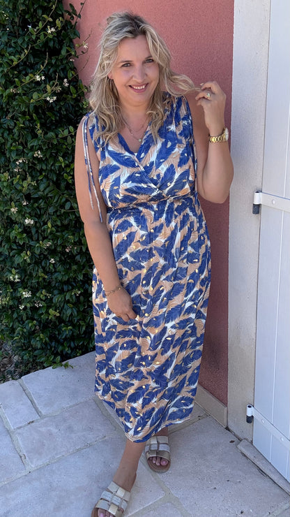 Every Woman Dress - Golden feather (blauw)