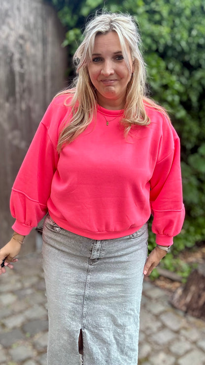 Leyla sweater neon roze