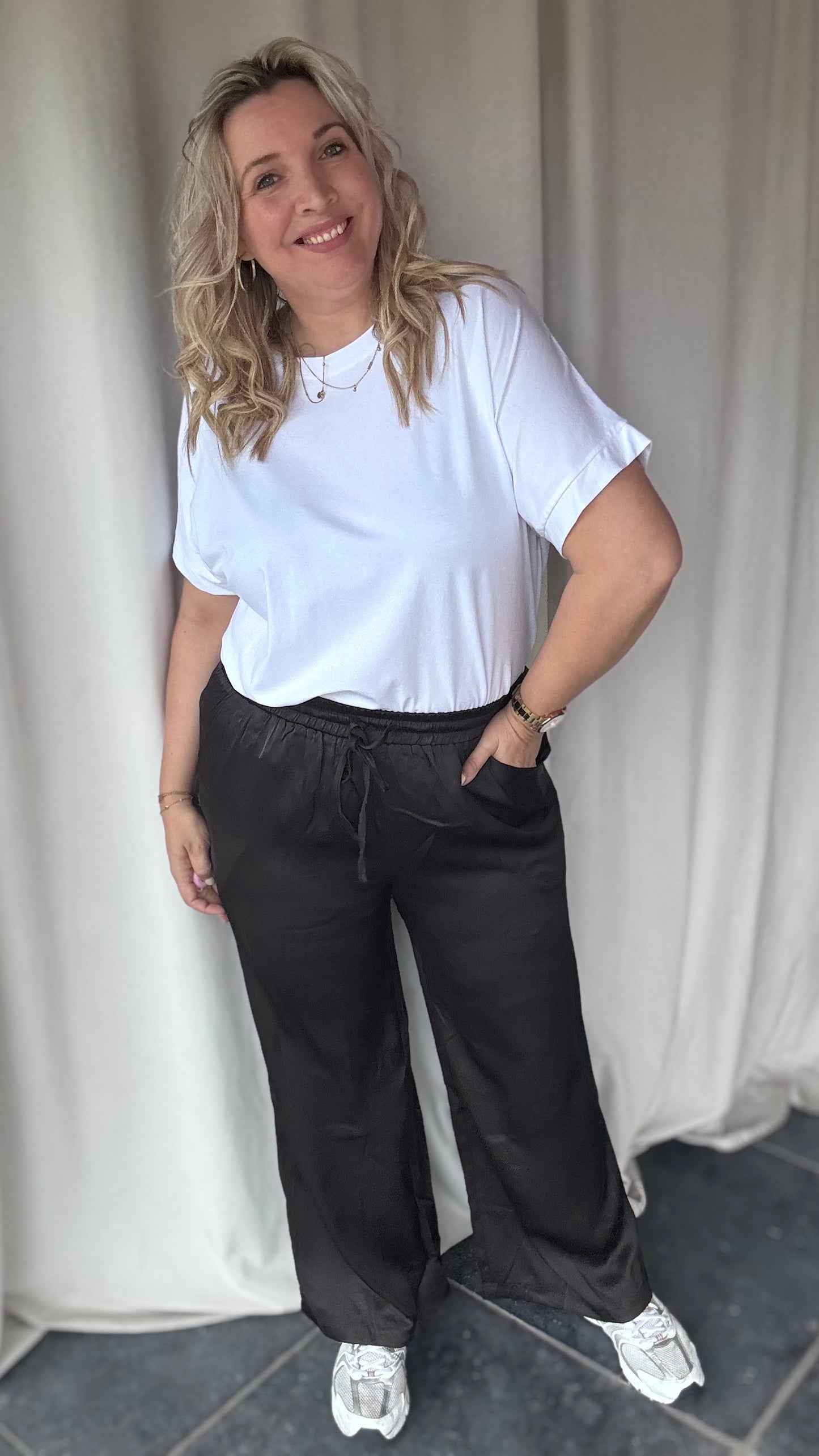 Satin broek - Zwart