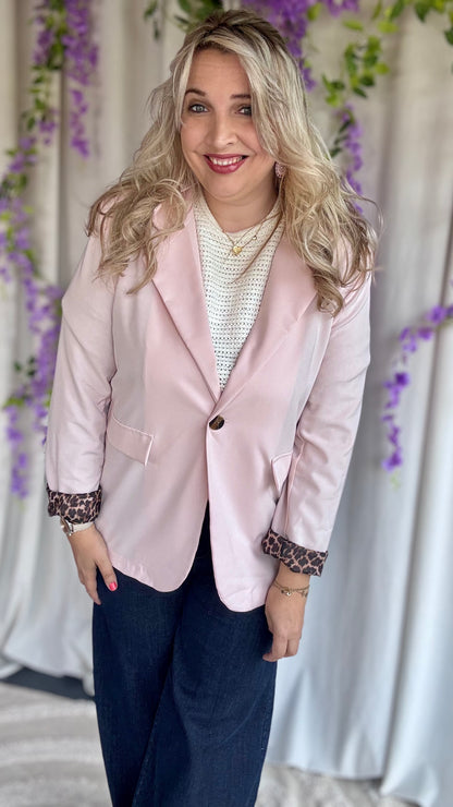 Blazer roze/leopard