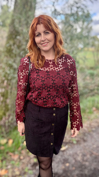 Delicate blouse - bordeaux