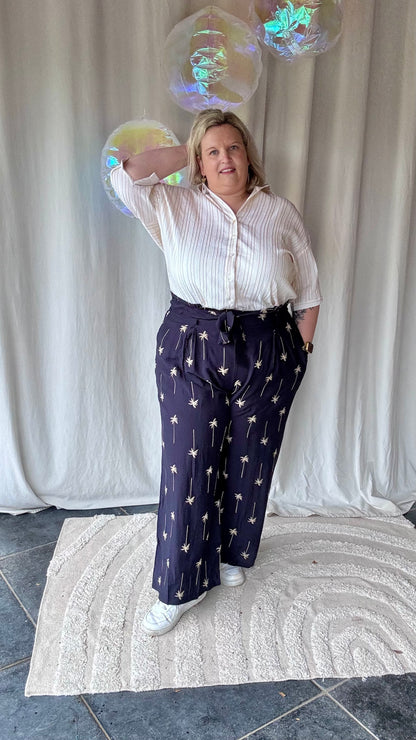 Palmtree pants navy