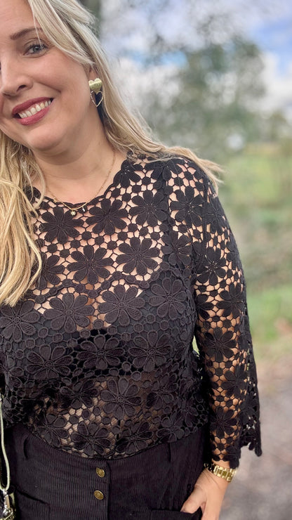 Delicate blouse - zwart