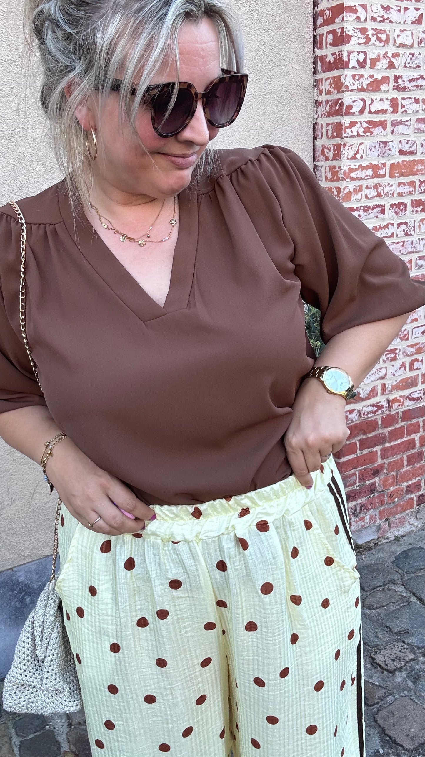 Dots broek - Geel