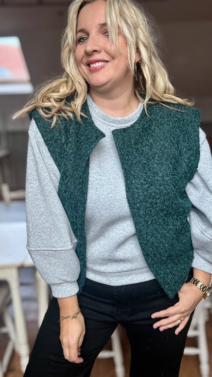 Brush gilet - donkergroen