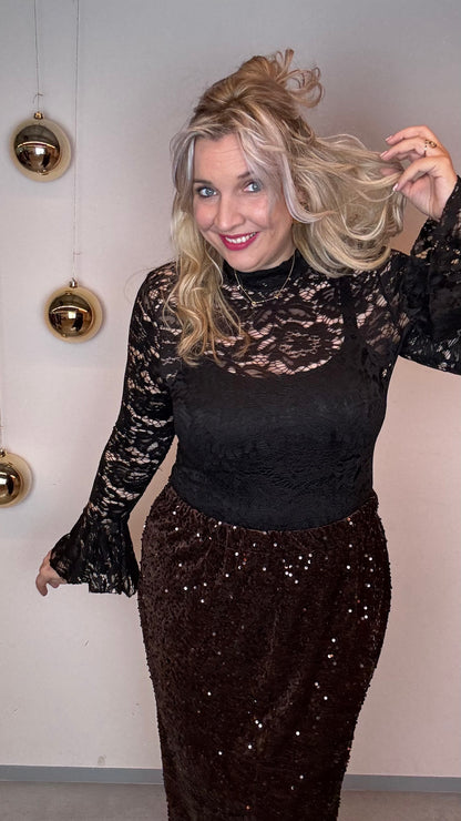 Lucy Lace Blouse - Zwart