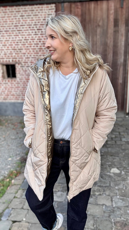 Long double trouble puffer - Crème