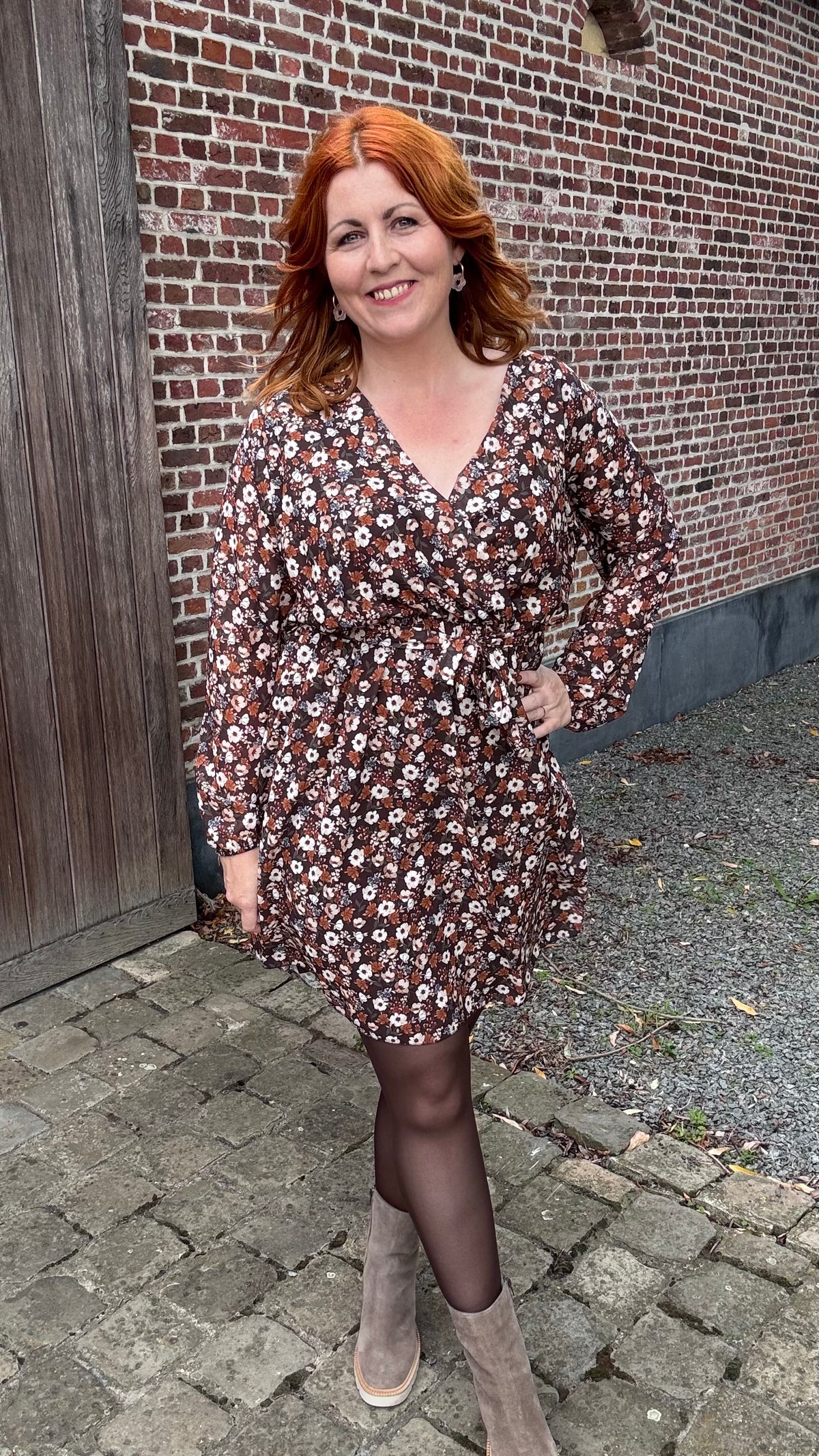 Autumn bloom jurk - Zwart