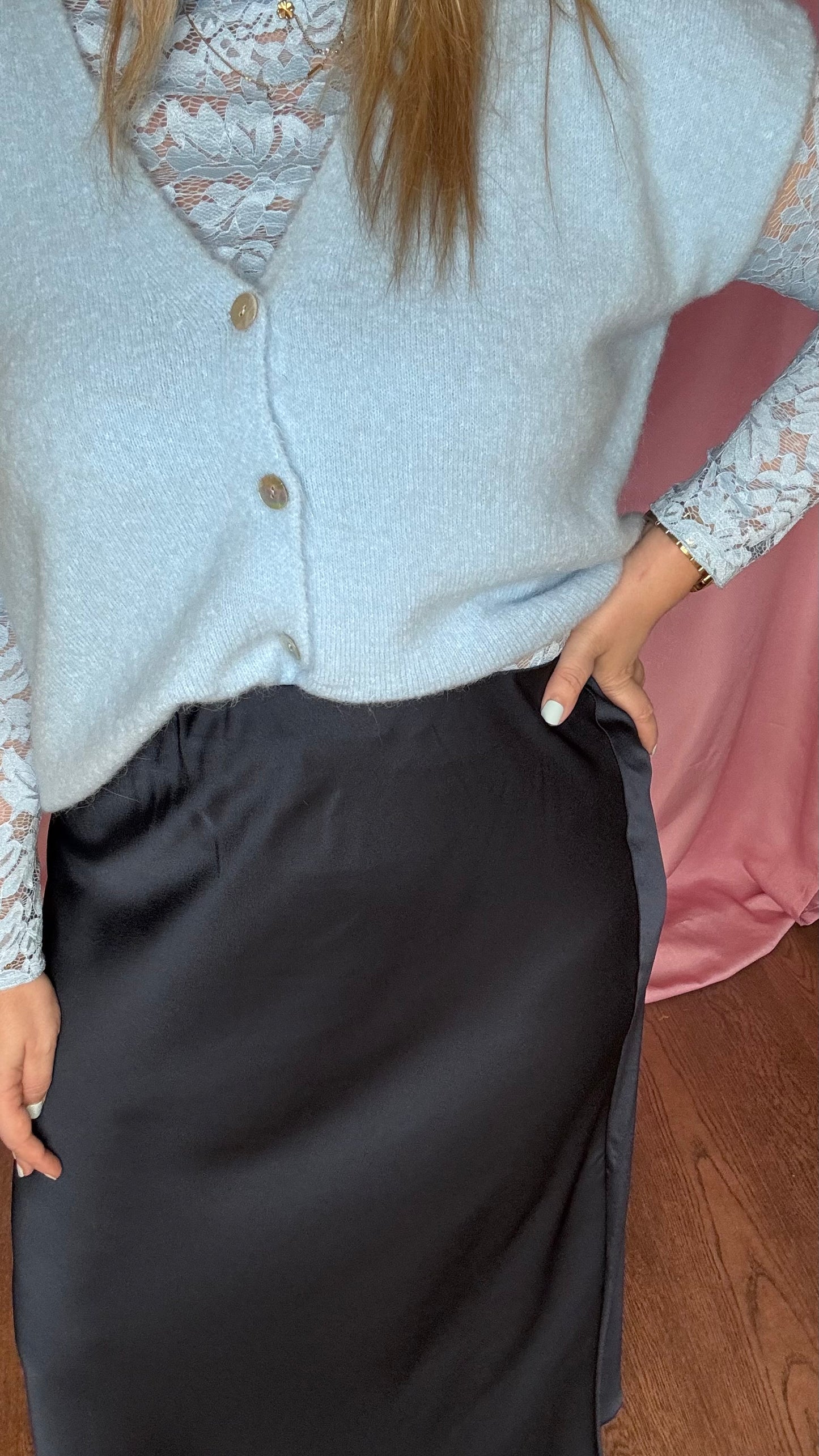 Silky muse rok - Navy