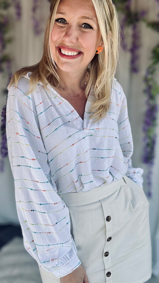 Striped elegance blouse wit