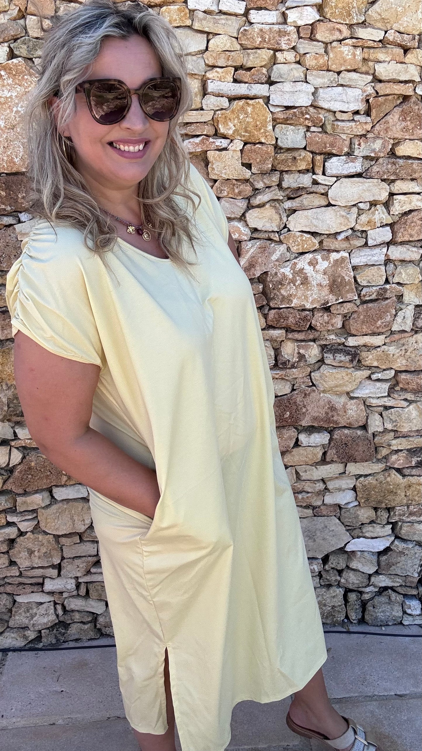 Adèle Sweaterjurk - Geel