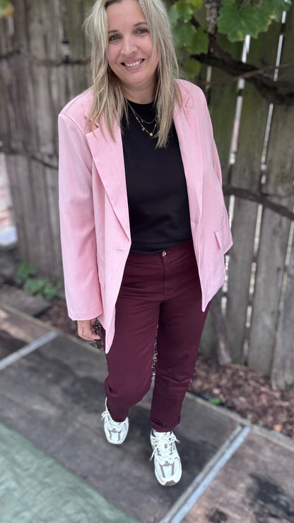 Mia burgundy broek - Curve