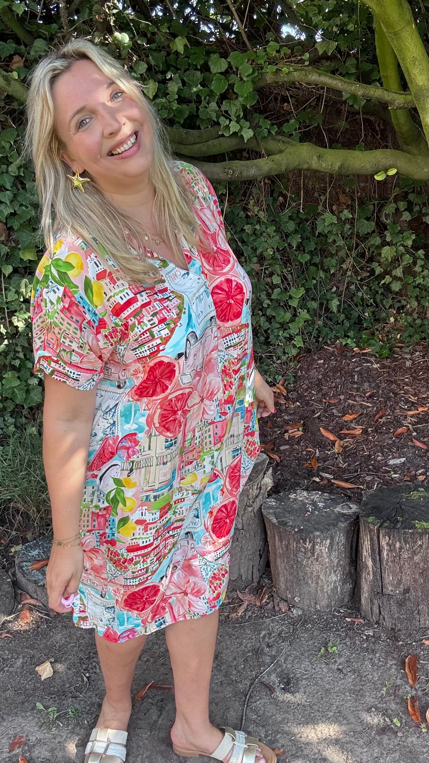 Tropical escape dress - Rood