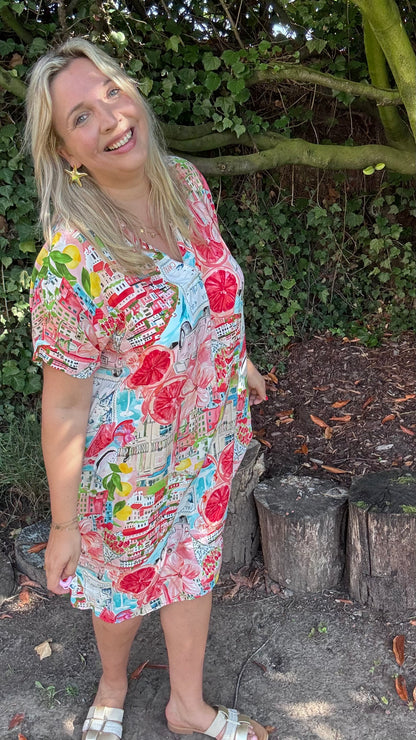 Tropical escape dress - Rood