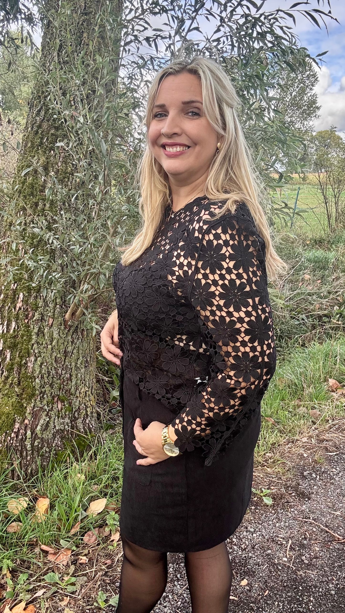 Delicate blouse - zwart