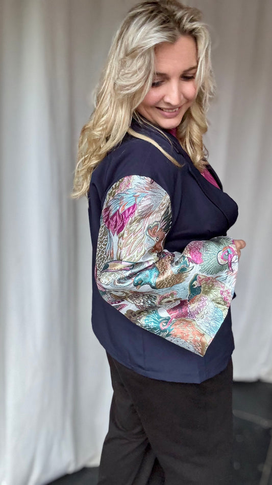 Metallic blazer- Donkerblauw