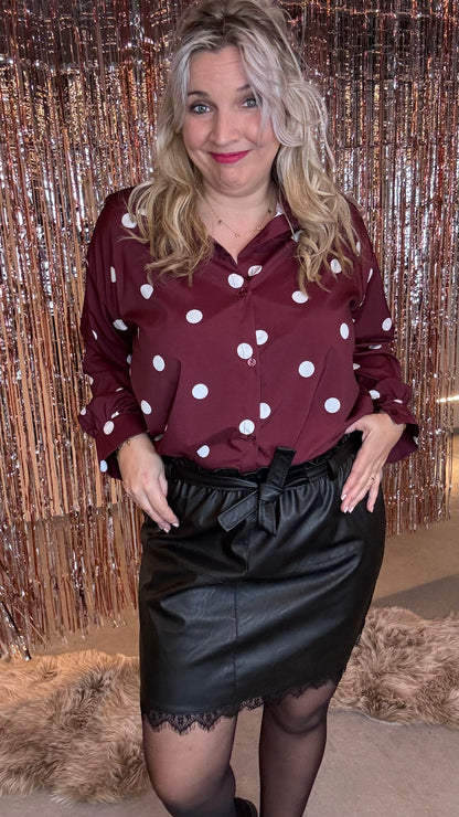 Burgundy Polkadots Blouse