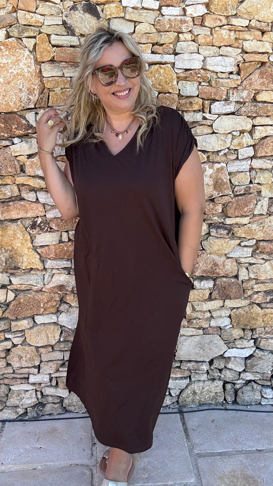 Adèle Sweaterjurk - Chocolat