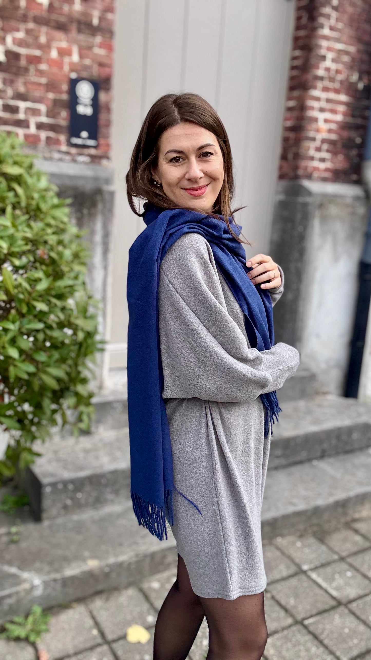 Cozy Tea sjaal - Navy blauw