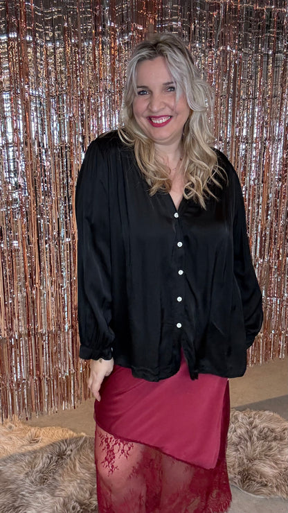 Liquid blouse - Zwart