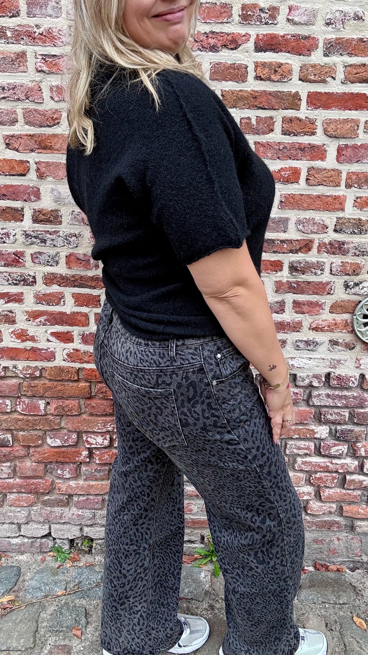 Leopard jeans - Grey
