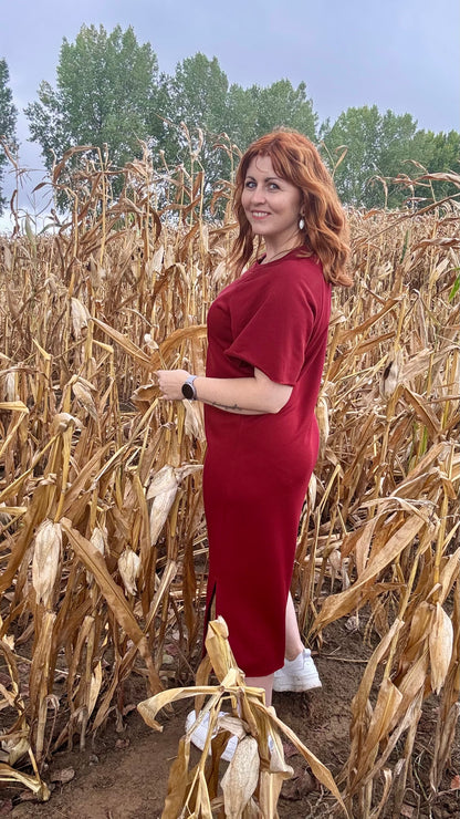 Harvey sweaterjurk TU1 - Burgundy