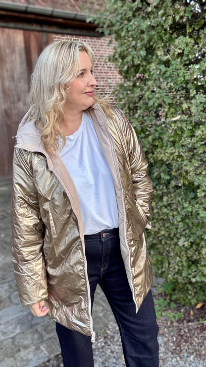 Long double trouble puffer - Crème