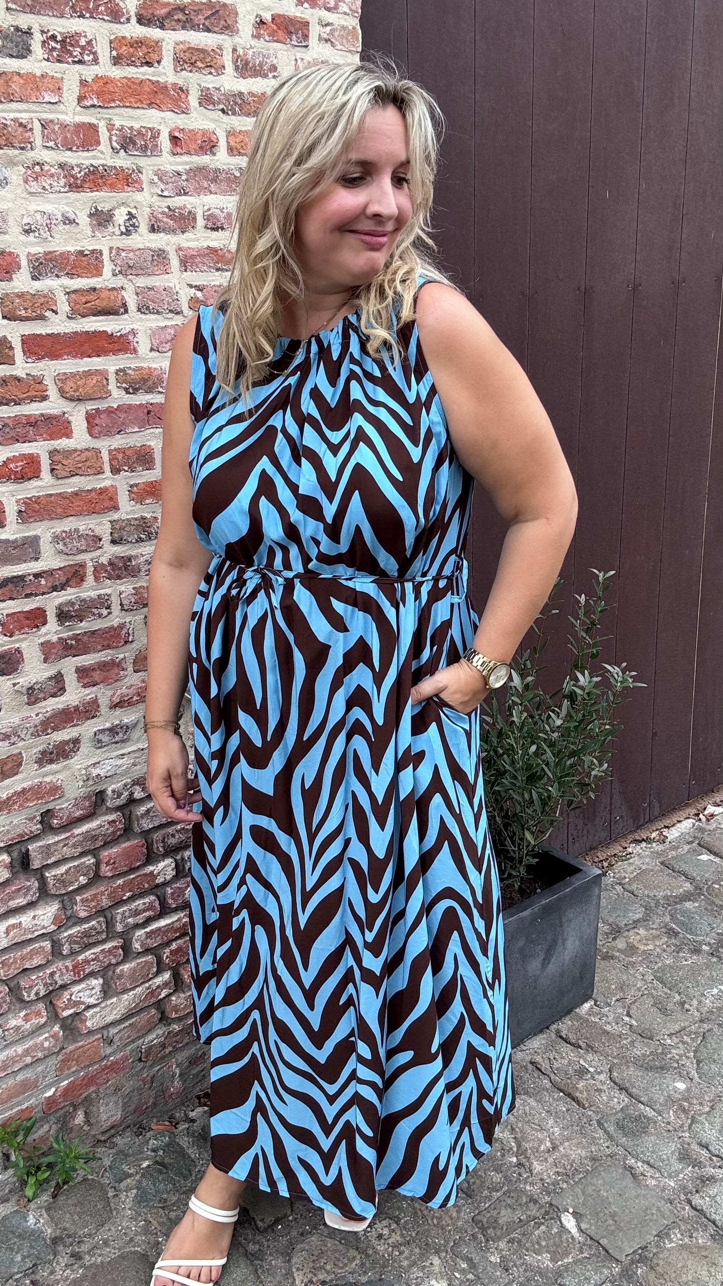 Nezz dress - blauw/bruin