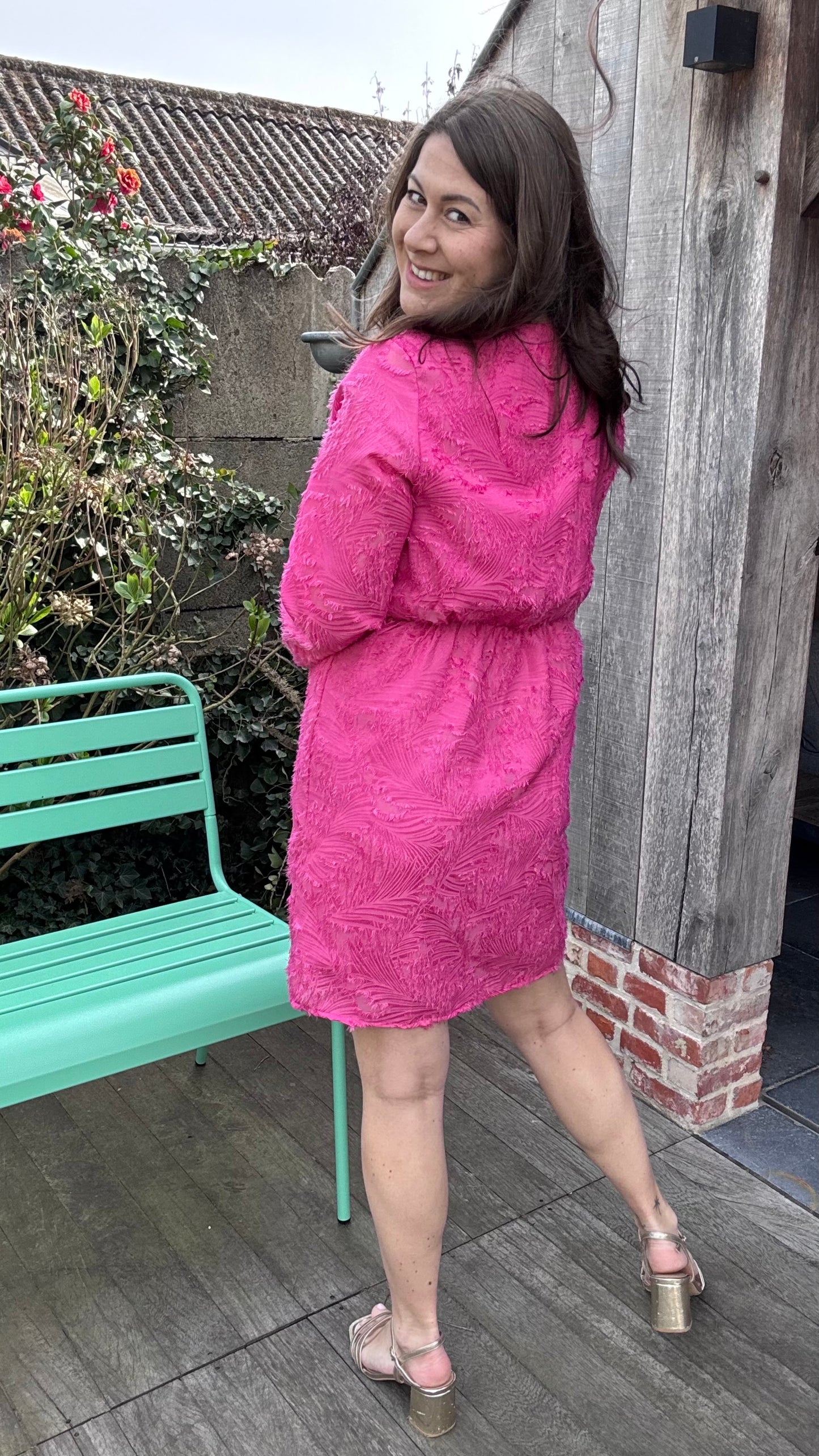 Feather dress - Fuchsia