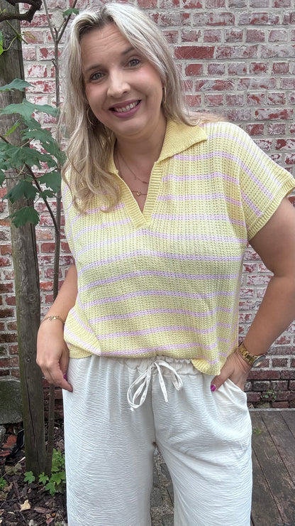 Riva polo - Geel/roze