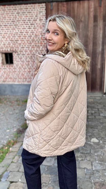 Long double trouble puffer - Crème