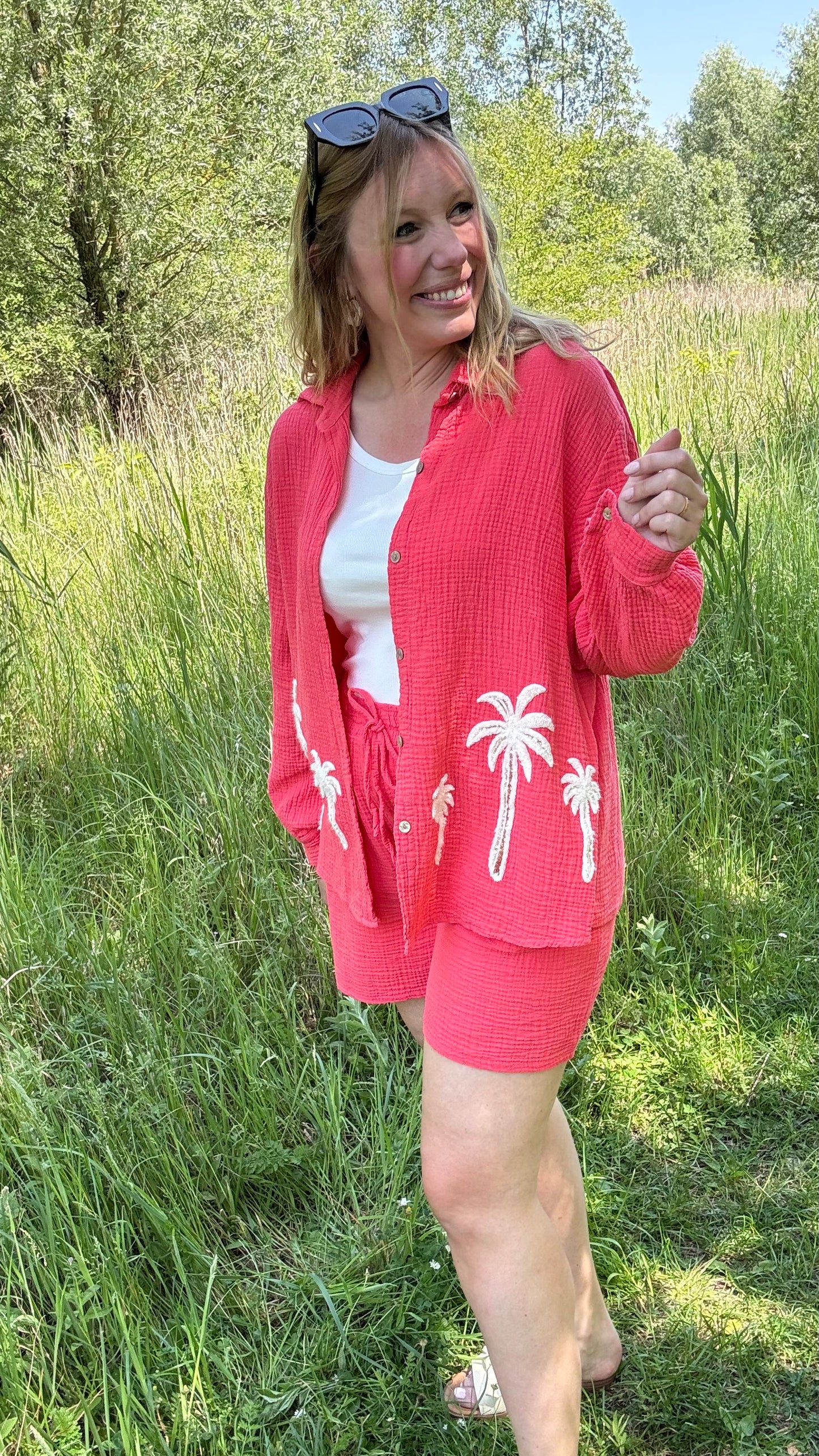 Palm breeze blouse - Koraal