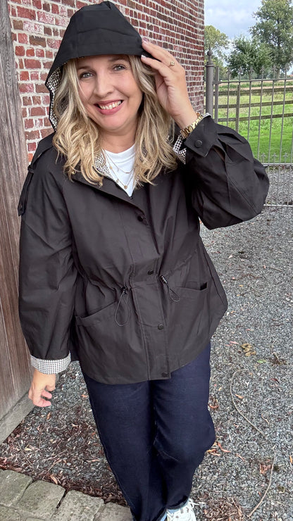 Vichy trenchcoat - Zwart