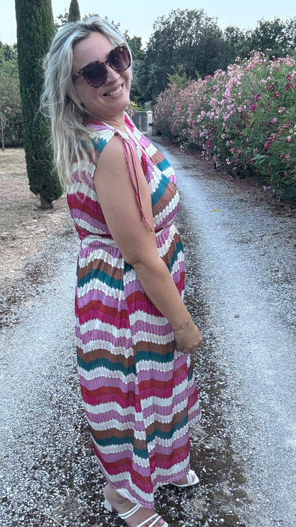 Every Woman Dress - Aztec glow (roze/groen)