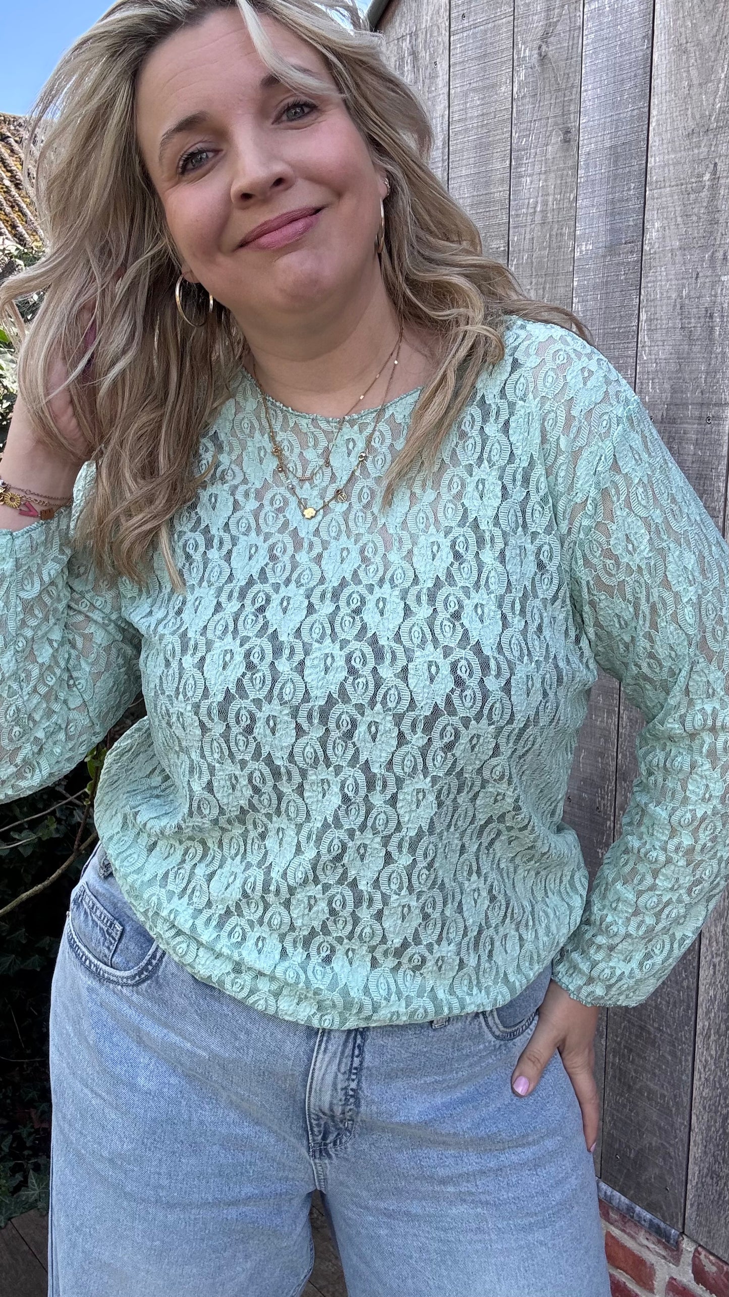 Flower lace curve - Mint