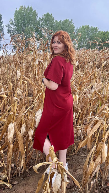 Harvey sweaterjurk TU1 - Burgundy