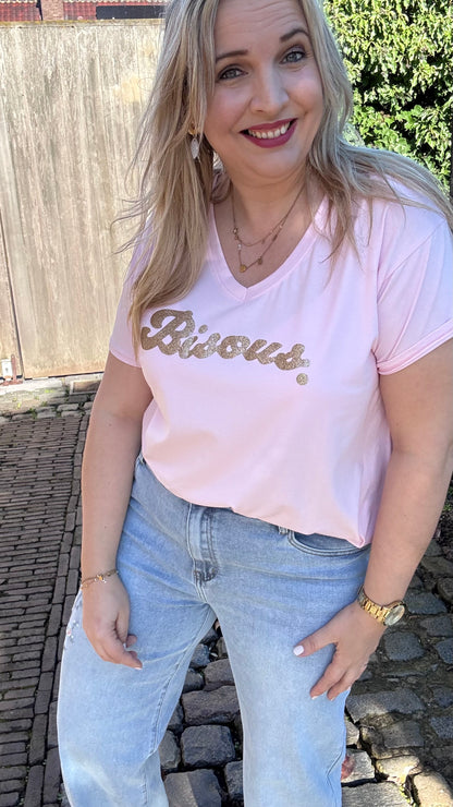 Bisous shirt - Lichtroze