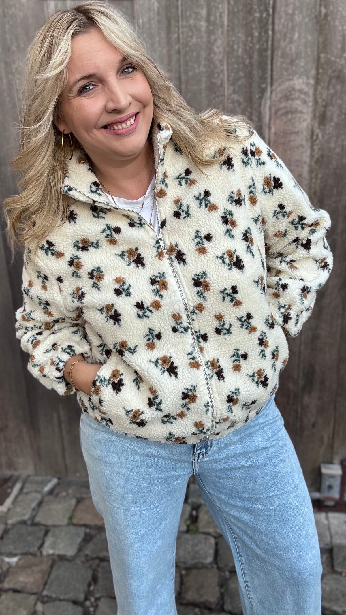 Teddy floral vest