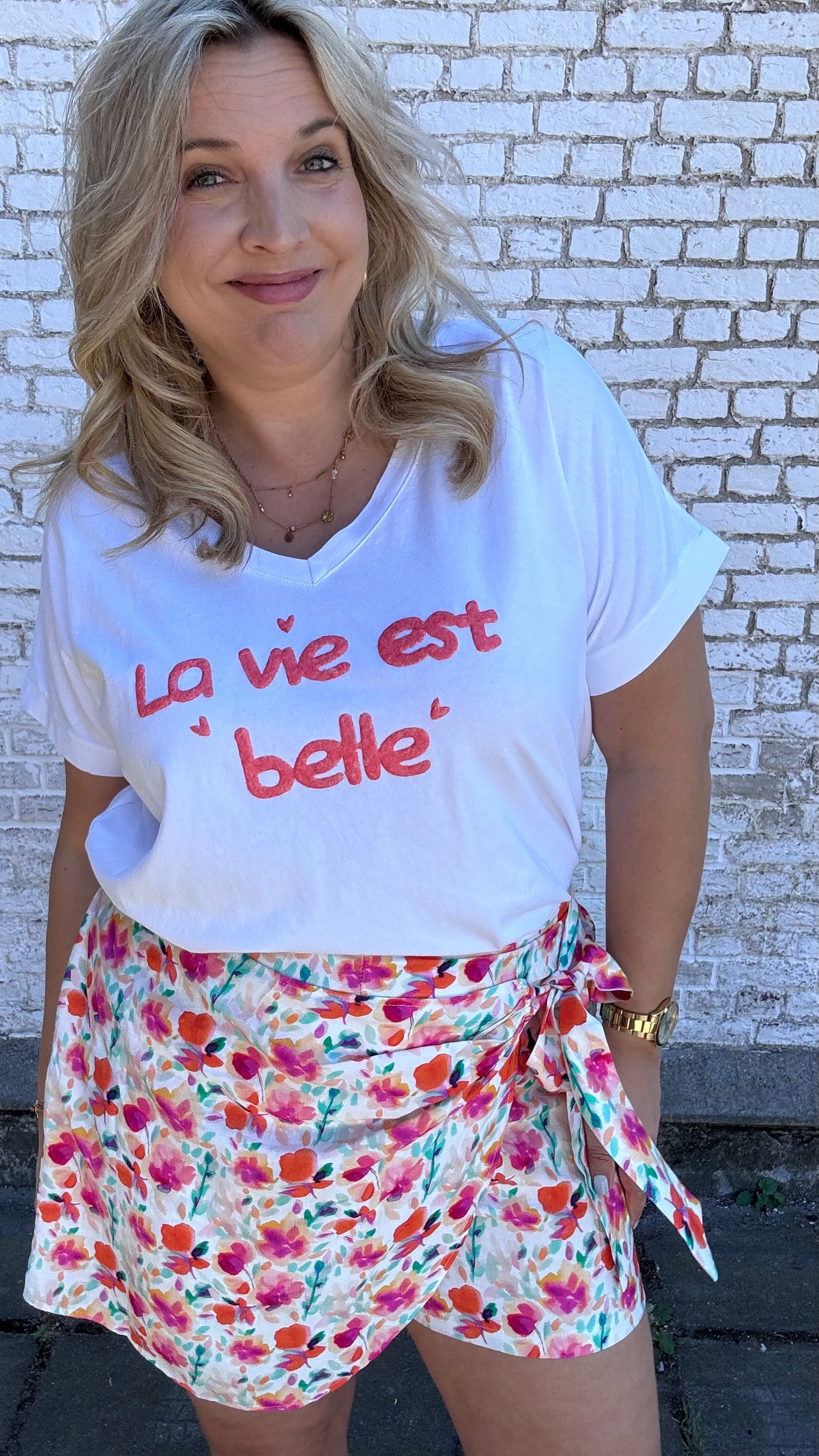 Shirt La vie est belle - Koraal