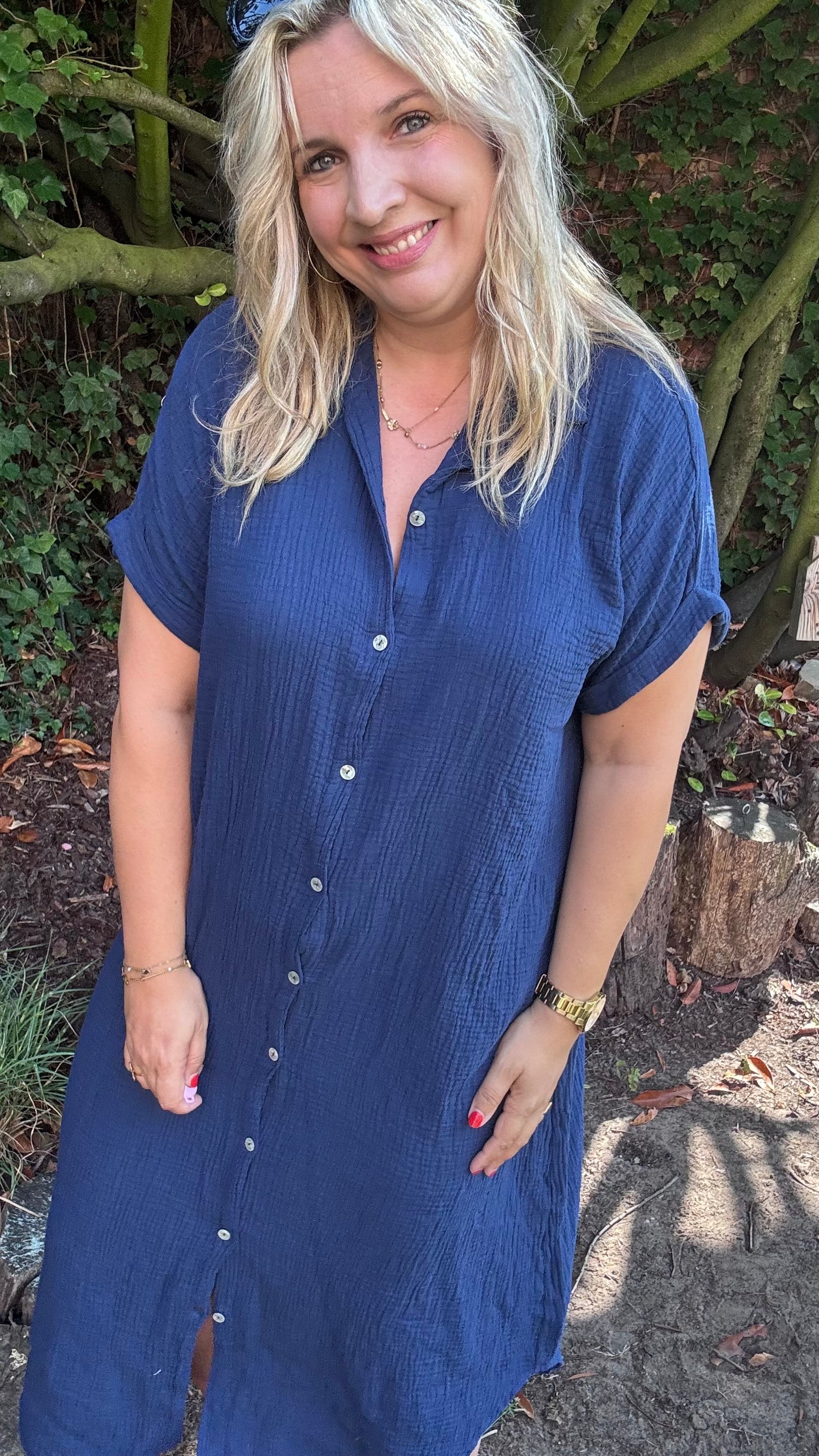 Justine jurk - Donkerblauw