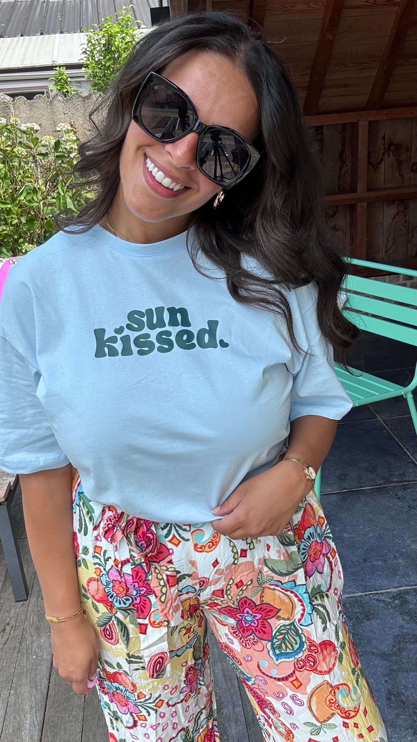 T-shirt sunkissed - lichtblauw