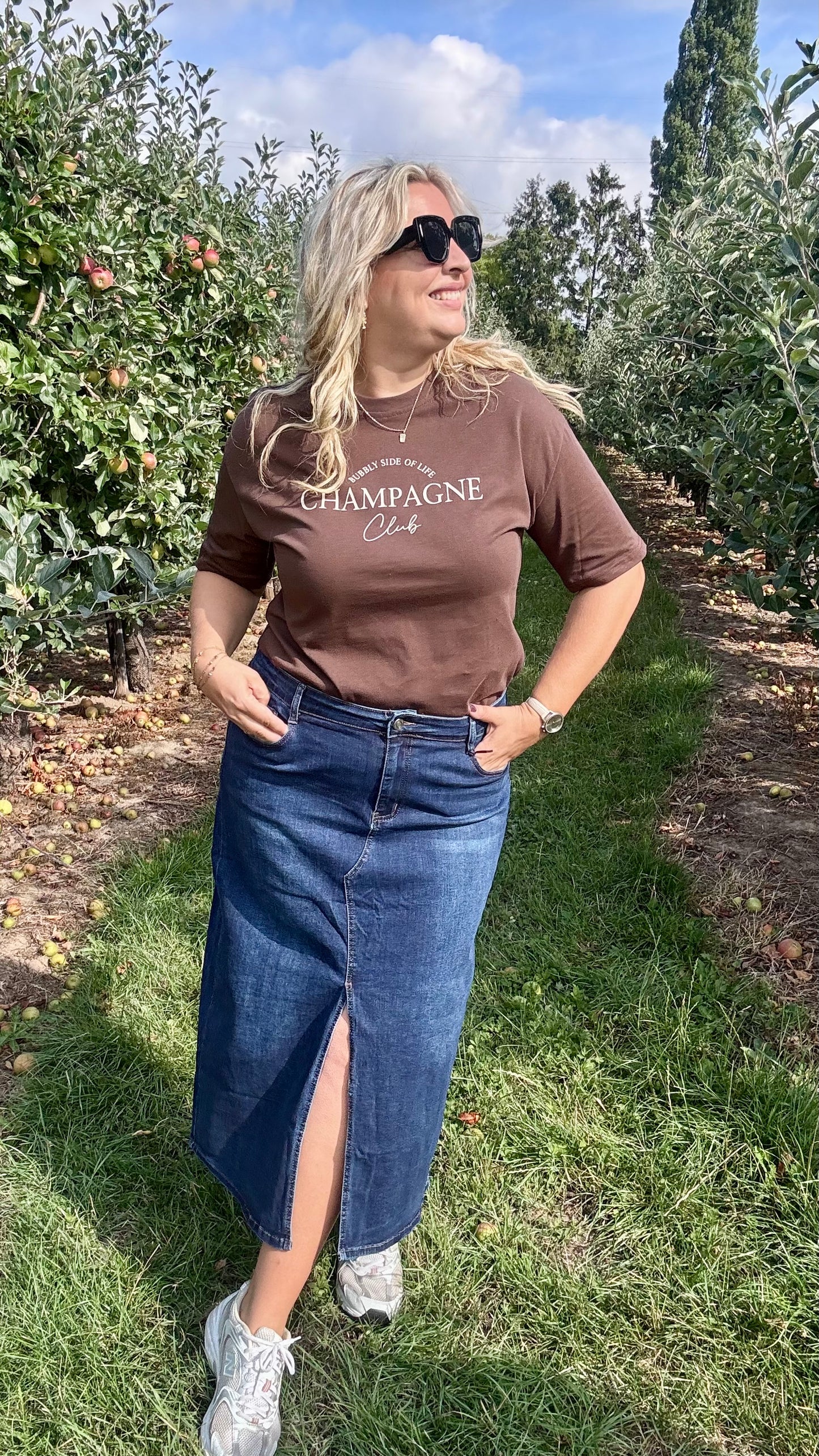 T-shirt champagne bruin