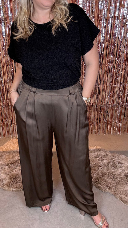 Glamour flow broek - Coffee