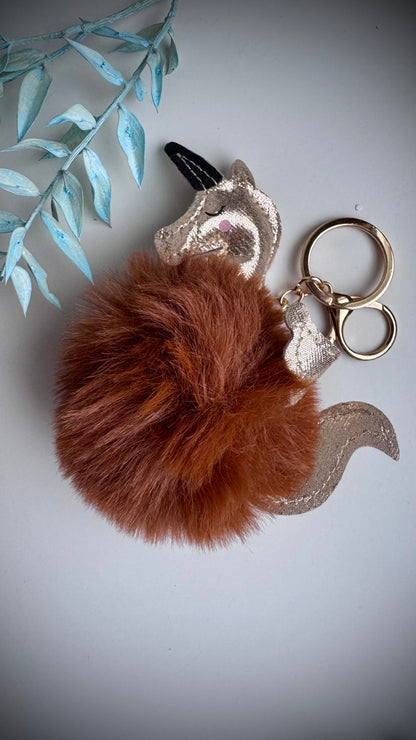 Sleutelhanger fluffy unicorn