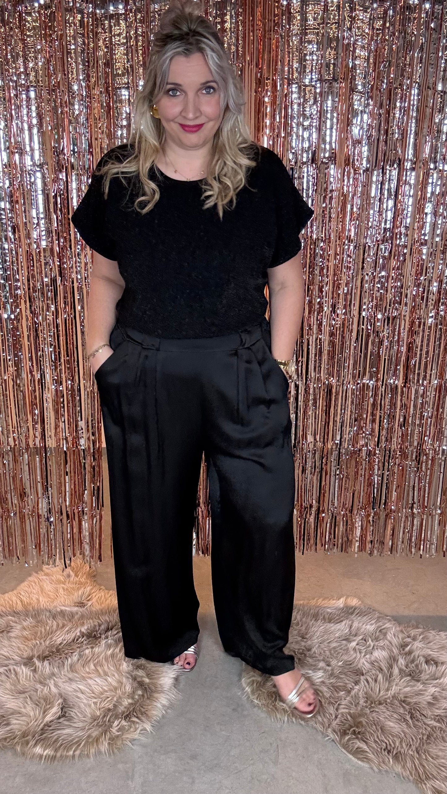 Glamour flow broek - Zwart