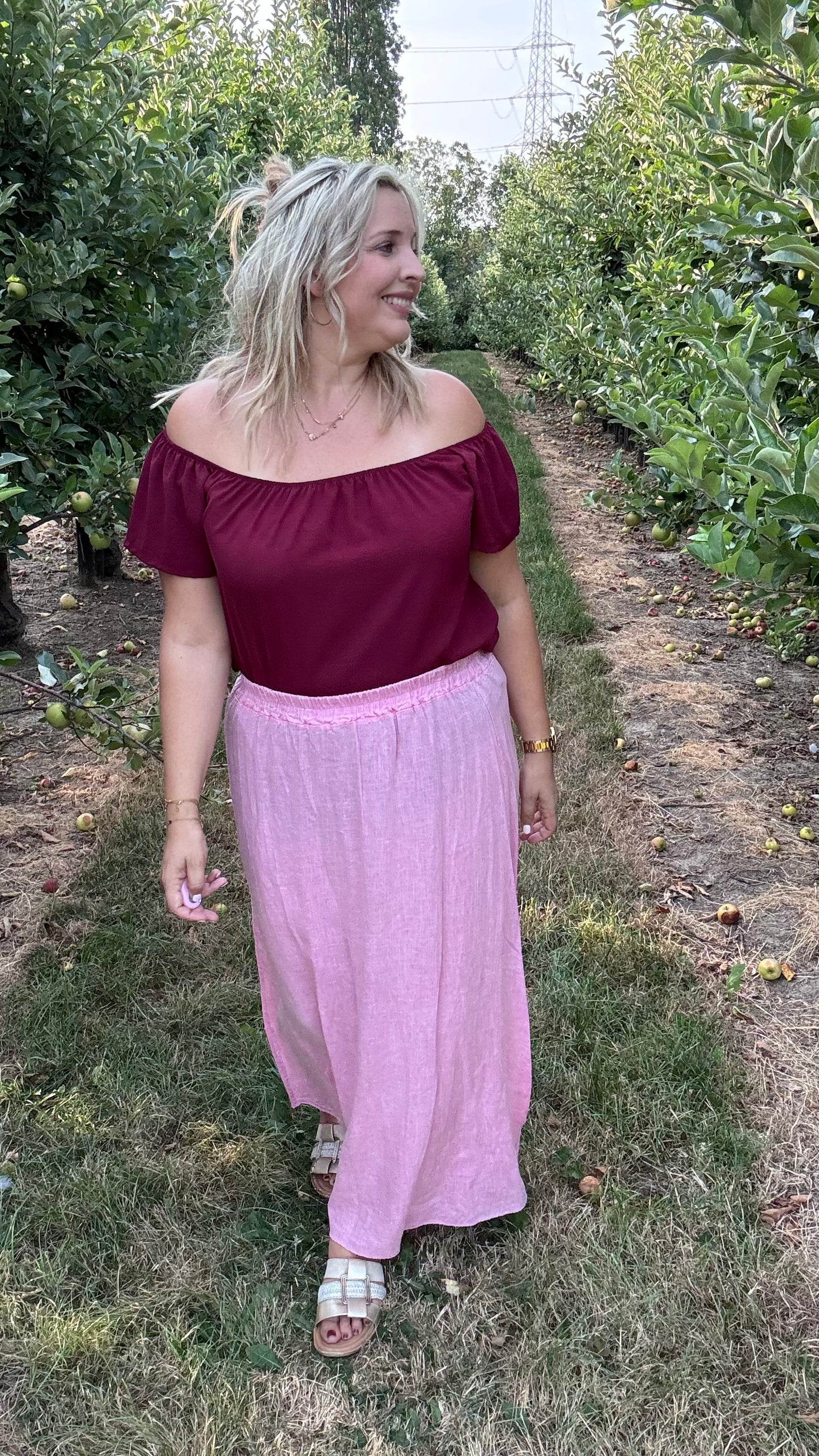 Linnen rok - Roze